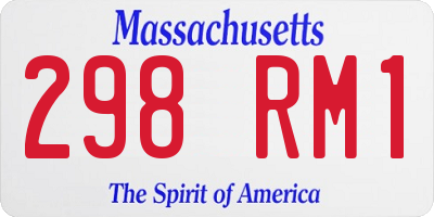 MA license plate 298RM1