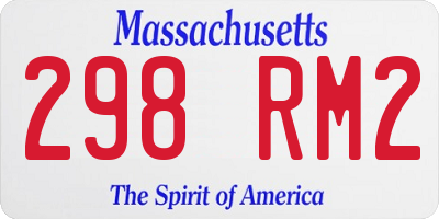 MA license plate 298RM2