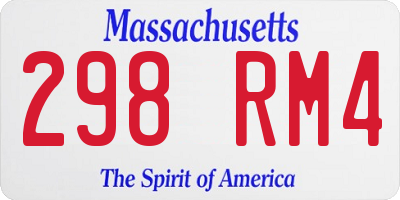 MA license plate 298RM4