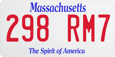 MA license plate 298RM7