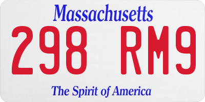 MA license plate 298RM9