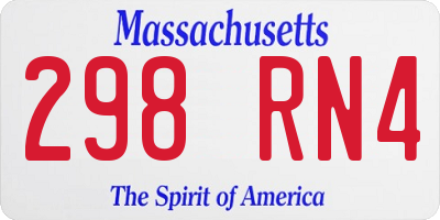 MA license plate 298RN4