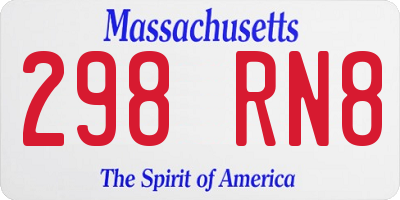 MA license plate 298RN8