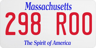 MA license plate 298RO0