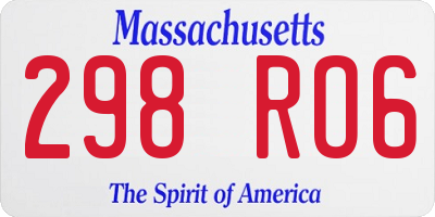 MA license plate 298RO6