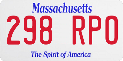 MA license plate 298RP0