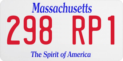 MA license plate 298RP1