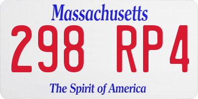 MA license plate 298RP4