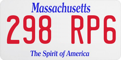 MA license plate 298RP6