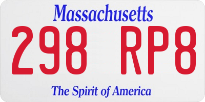 MA license plate 298RP8