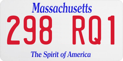 MA license plate 298RQ1