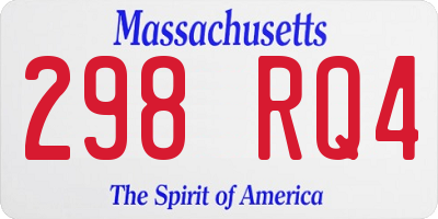 MA license plate 298RQ4