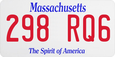 MA license plate 298RQ6