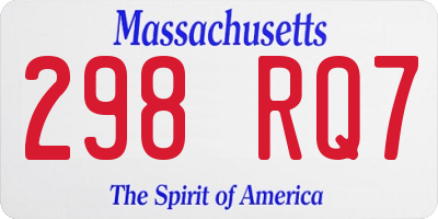 MA license plate 298RQ7