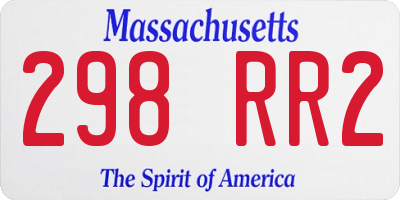 MA license plate 298RR2