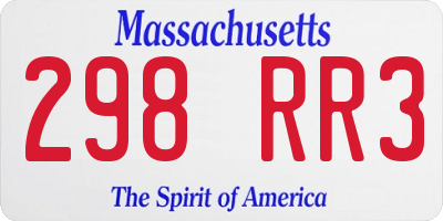 MA license plate 298RR3