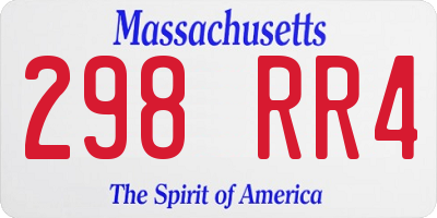 MA license plate 298RR4