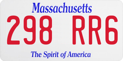 MA license plate 298RR6