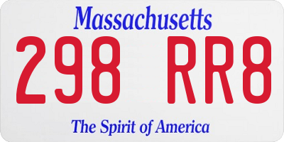 MA license plate 298RR8