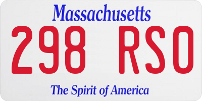 MA license plate 298RS0