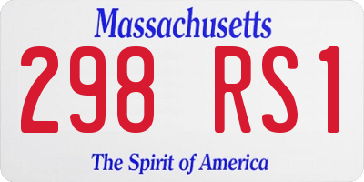 MA license plate 298RS1