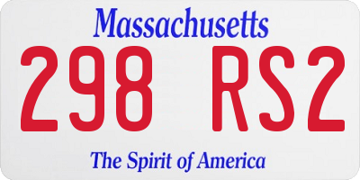MA license plate 298RS2