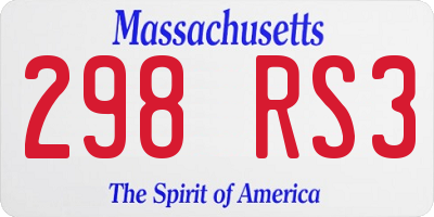MA license plate 298RS3