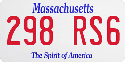 MA license plate 298RS6