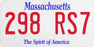 MA license plate 298RS7