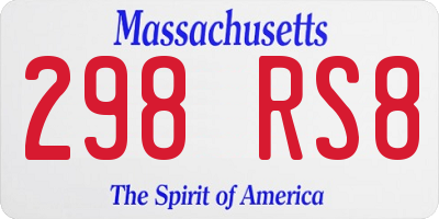 MA license plate 298RS8