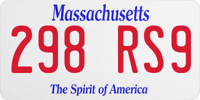 MA license plate 298RS9
