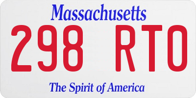 MA license plate 298RT0
