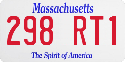 MA license plate 298RT1