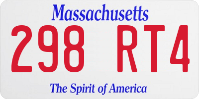 MA license plate 298RT4