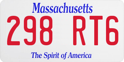 MA license plate 298RT6