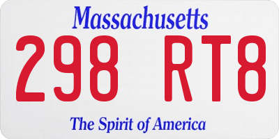 MA license plate 298RT8