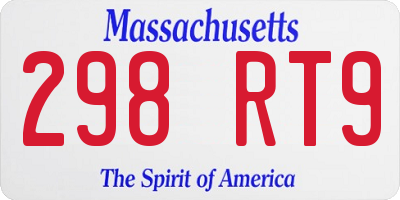 MA license plate 298RT9