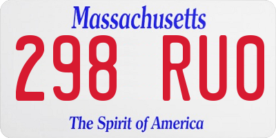 MA license plate 298RU0
