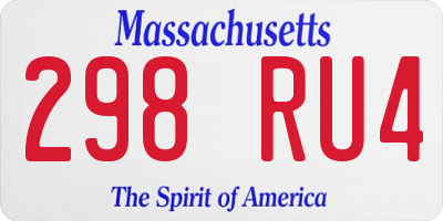 MA license plate 298RU4
