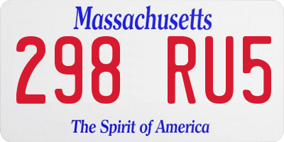 MA license plate 298RU5