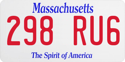 MA license plate 298RU6