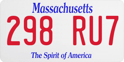 MA license plate 298RU7
