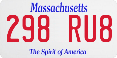 MA license plate 298RU8