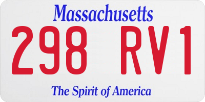 MA license plate 298RV1