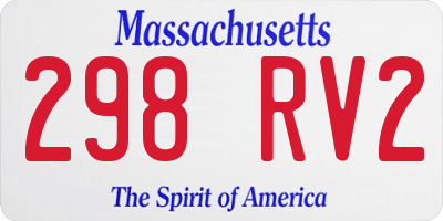 MA license plate 298RV2