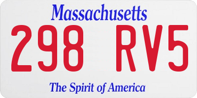 MA license plate 298RV5