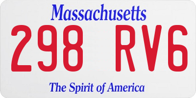 MA license plate 298RV6