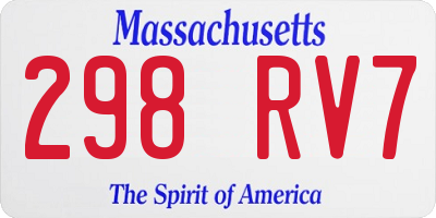 MA license plate 298RV7