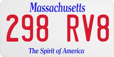 MA license plate 298RV8