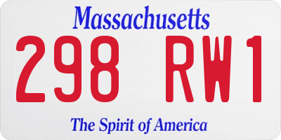 MA license plate 298RW1
